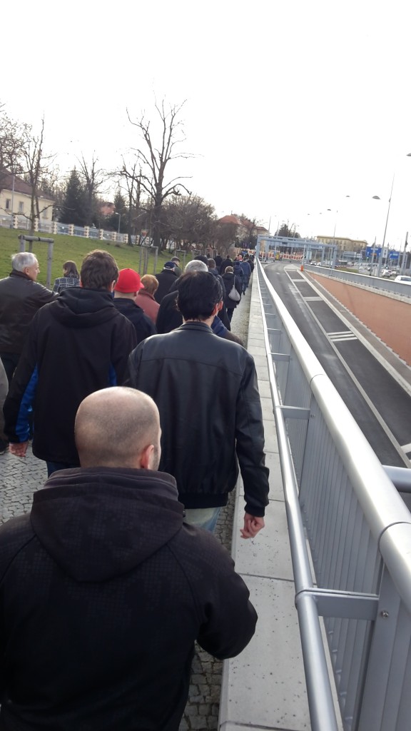 Průvod na demonstraci kolem Blanky