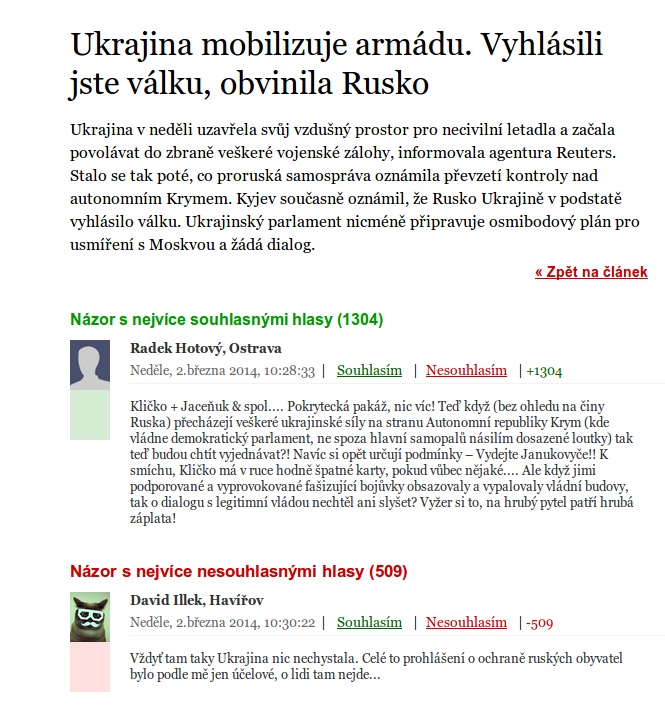 novinky úpravené diskuze
